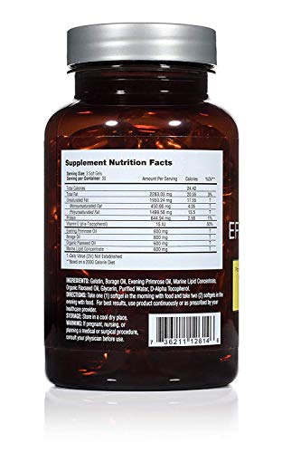 Efa Complete With Optimal Omega 3 6 9 Levels Of High Potency Flax Oil, Fish Oil, Borage Oil, And Evening Primrose Oil 800Mgs (90Count) 3Rd Party Tested - High In Gla And 369 Omegas #TOP6