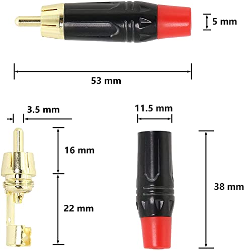 Yuchenfeng Rca To Bare Wire Speaker Cable 10Ft 14Awg Ofc For Direct Connect Speakers And Diy Plugs - Corrosion-Resistant, With Positive Red Wire Marking #TOP4