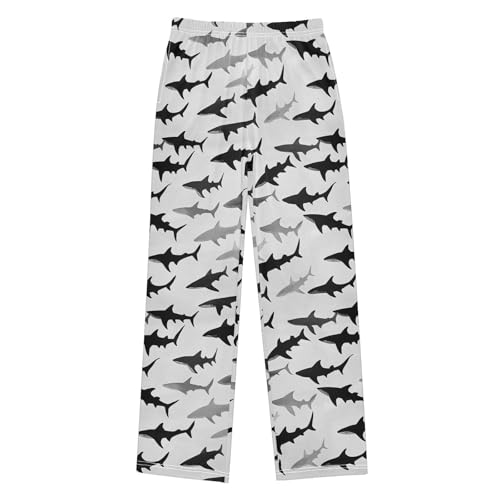 Boys' Pants Ocean Black Grey Sharks Long Bottoms Jogger Pants Elastic Waist Trousers with Pockets S-XL