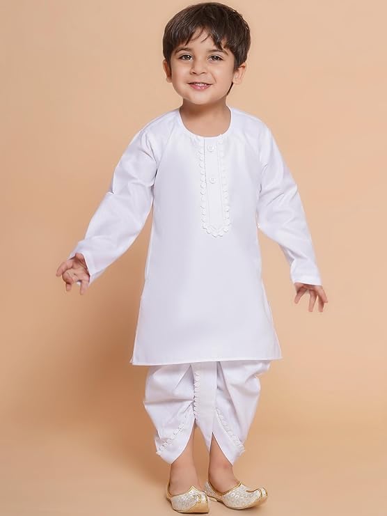 Image of AJ DEZINES Kids Ethnic Wear Pure Cotton Dhoti Kurta Set For Boys