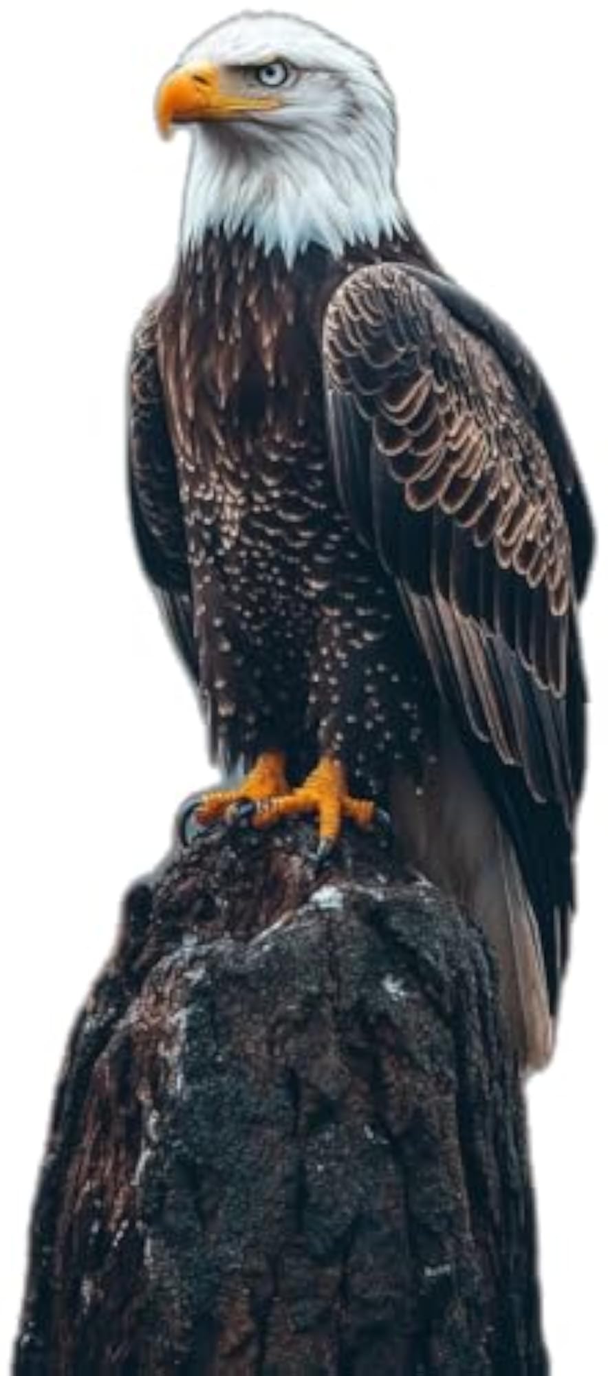 Bald Eagle Perched on Rock Wall Art Photo Frame, Black Frame