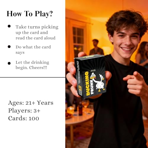 Image of Tickles Ducking Frunk - 100 Hilarious Dares & Question Cards | Fun Adult Party Drinking Game for Game Nights, College Parties & Group Activities (Ages: 21+ Years, Players: 3+)
