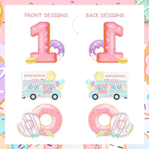 Fête Sweet One réussie avec 24 pics de table donut pour éviter une décoration banale