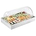 VEVOR Countertop Food Serving Display Container, 1 x 1 Pan Stainless Steel Food Serving Tray, Buffet Condiment Dispenser Display Rack with Clear Lid & 3 Ice Trays, for Restaurant Hotel Kitchen Party