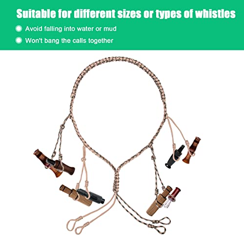 Windspeed Duck Call Lanyard, Portable Game Call Lanyard 550Lb Paracord Goose Call Lanyard 550Lb Paracord With Removable Drops For 6 Calls, Strong Hand Braided Paracord For Holding Whistles #TOP3