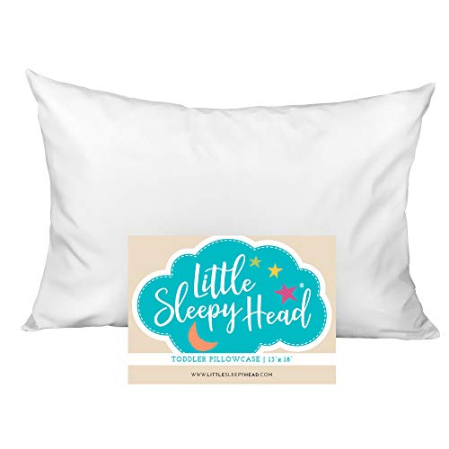 Little Sleepy Head Toddler Pillowcase, 100% Cotton & Hypoallergenic Pillow Case for Toddler Pillow, Snug Fit Envelope Pillowcase, 13x18 Pillowcase, Pilllow Sold Separately (White Envelope)