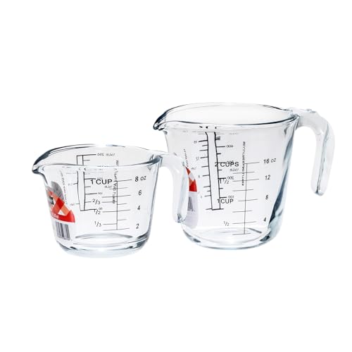 Ôcuisine® Jug Glass Set | Extreme Resistance | Freezer Safe - Microwave Safe | Borosilicate Glass | Made in France (Jug Set of 2 (0.25, 0.5LT))