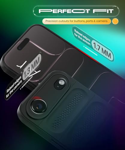 Image of WOW IMAGINE Ultimate Silicone Back Cover Case for iPhone 17 Air | Heat Dissipation Thin Soft TPU | 360 Camera Protection | Breathable Cooling Holes - Pitch Black