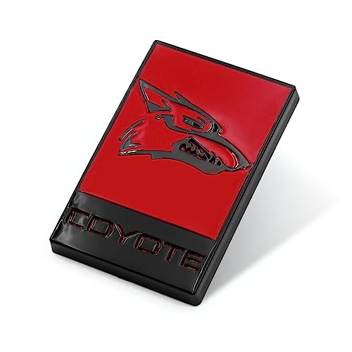 2Pcs Red Painted Coyote Emblem Car Fender Side Rear Trunk Custom Sticker Badge Decal 67X44Mm #TOP5