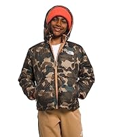 The North Face Boy's Reversible Mount Chimbo Hooded Jacket, Utility Brown Camo Texture Small Print, Small