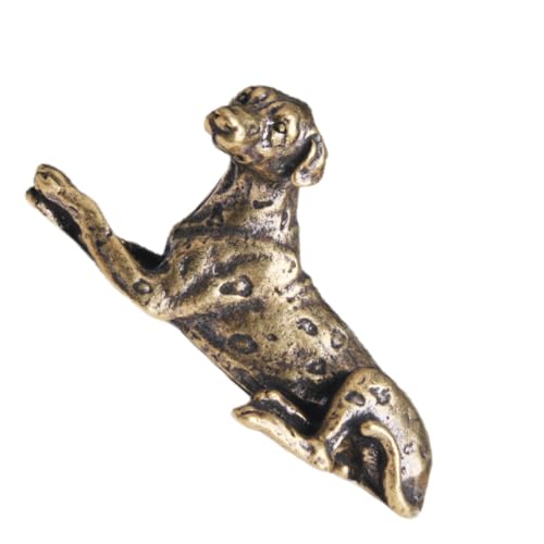 Healeved Presse-Papiers en Laiton Vieilli de Chien Tacheté Poids de Papier Compact et Décoratif pour Bureau Ornement de Calligraphie et Objet D’Écriture Multifonction Couleur Bronze