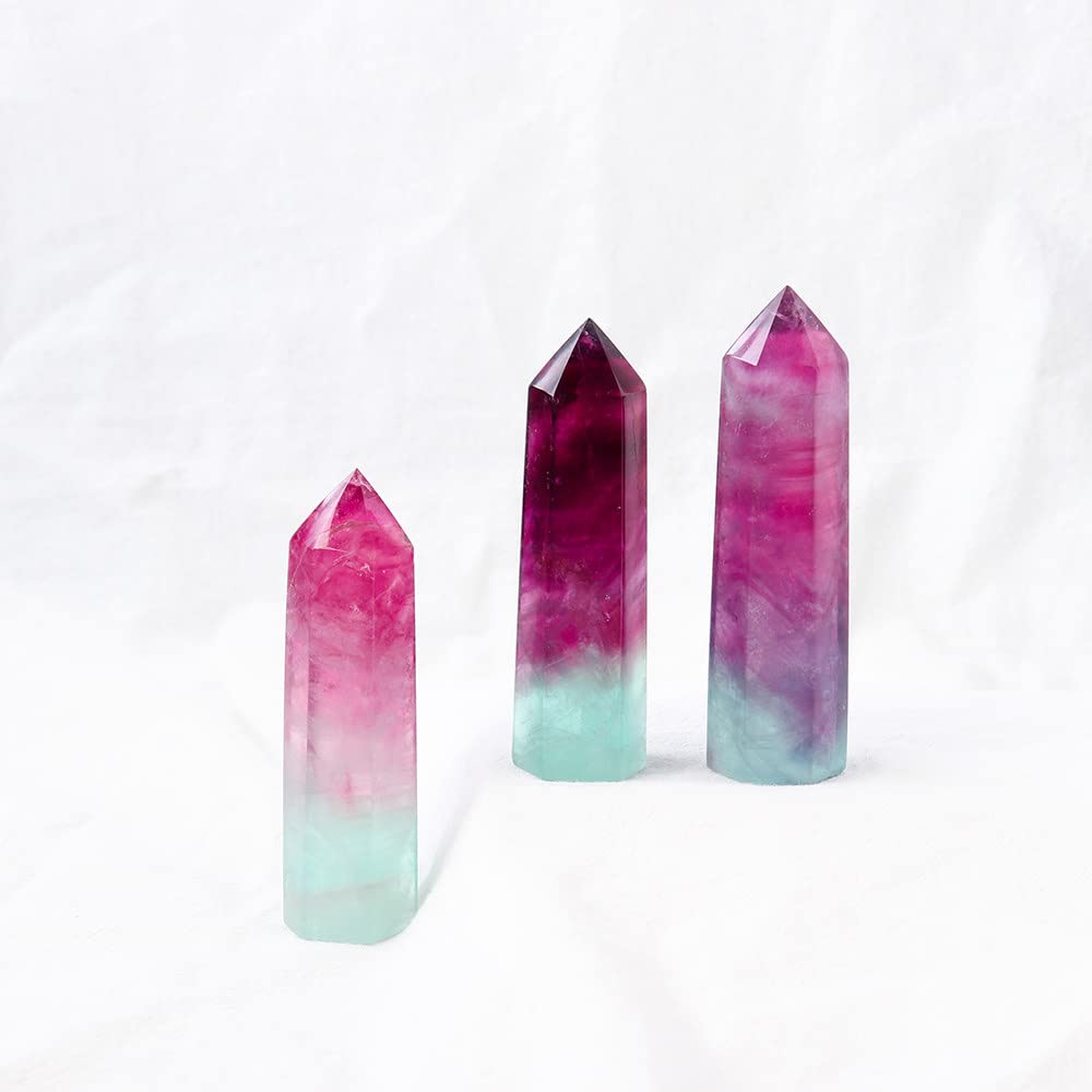Fluorite de pastèque en tour de cristal pour une chambre zen