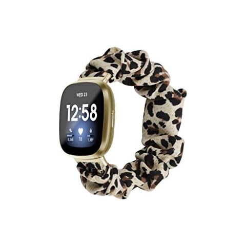 CharmingElf Bands for Fitbit Versa 3/Sense,for Women Girl Men,Large Small,Elastic Fabric Replacement Wristbands Pattern Accessories Compatible with Versa 3/Sense Straps (6.7"-8.1"(in), V3 G) Cover