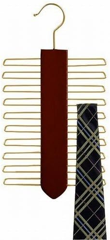 ClosetHangerFactory Walnut & Brass Tie Hanger