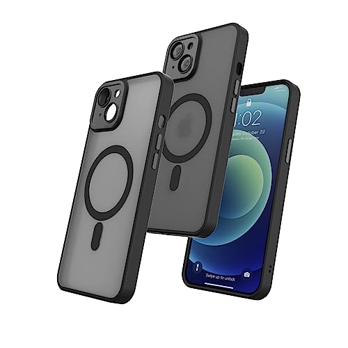 Vaucas-CI Magnetic for iPhone 14 Plus Case with Camera Lens Protector, [Compatible with MagSafe] Translucent Matte Slim iPhone 14 Plus 6.7 Inch Shockproof Protective Phone Case for Women Men