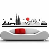 wandtattoo-factory Skyline Köln - 130 x 40cm - Farbe: Schwarz