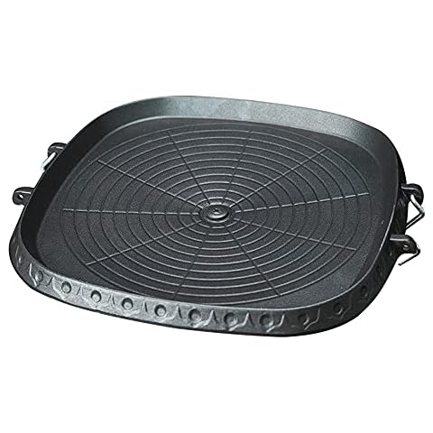 AIROKA Korean BBQ Non-Stick Square Grill Pan with Natural Material 6 Layer Coating Easy Grease Draining 11.8 Inch Gas Range Grilling Pan for Both Home & Outdoor Cover