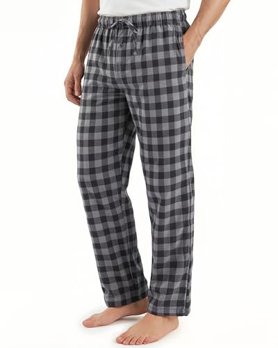 Pantalon de pyjama en flanelle NY Threads noir gris taille XL