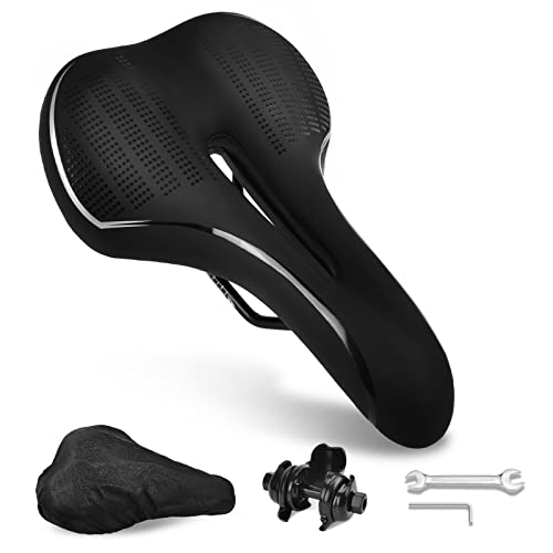 Sillin Bicicleta Montaña,VOTUKU Sillín de Bicicleta Asiento de Bicicleta Ergonómico de Repuesto para Bicicletas demontaña (Negro)