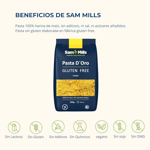 Miniatura 5 de Sam Mills - Fideos Sin Gluten - 1 Paquete De 500 G - 100 Harina De Maíz - Fabricado En Instalaciones Sin Gluten - Mejora El Tránsito Intestinal - Ideal Para Dietas Veganas