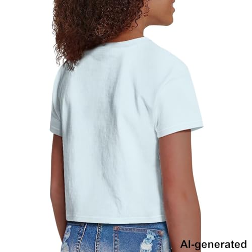 Image of Cute Crop Tops for Girls Short Sleeve Summer T Shirts Fashion Graphic Tees Crew Neck Pullover Tee 5-14 Years