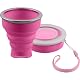 Faltbecher aus Silikon in Pink Praktischer Trinkbecher für unterwegs