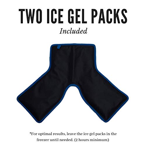 Miniatura 6 de Bolsa de hielo para hombros con compresión y 2 paquetes de gel de hielo, ideal para aliviar el dolor de hombro, alivio del manguito rotador,