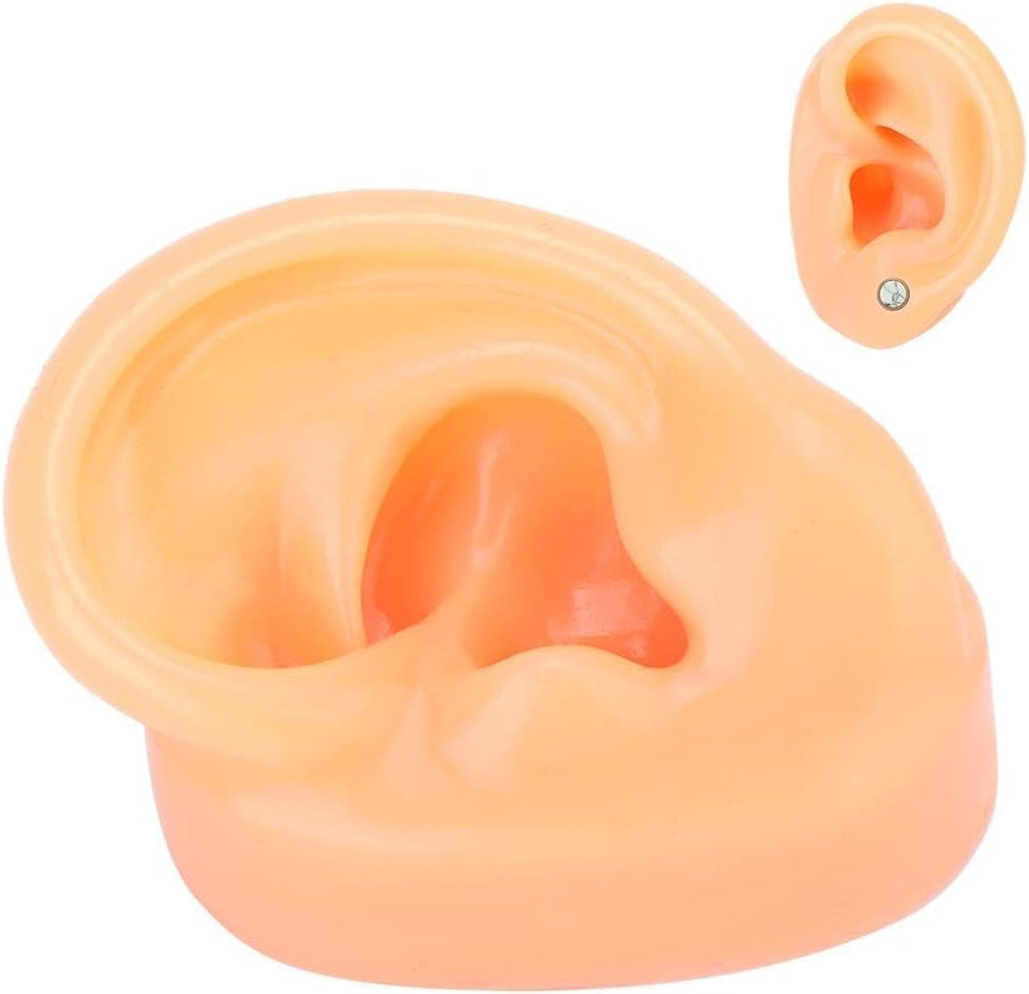 Simulation Silicone Ear Model - Life Size Artificial Ear Model Soft Silicone Ear Model For Teaching For Ear Picking Practice Studs Earring Display Props Left - View #2