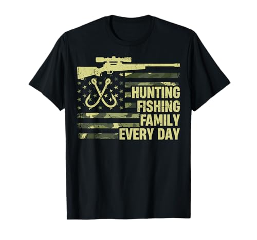 Hunting Deer Fishing American Patriotic USA Pride T-Shirt