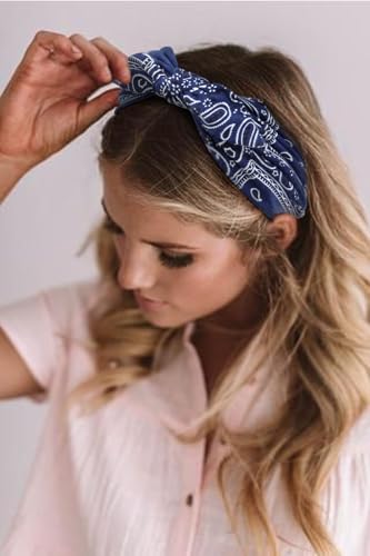Image of DRESHOW 8 Pack Bow Headbands of Solid Color for Women's Hair Non Slip Wide Vintage Head Wraps Knotted Cute Hair Band Accessories
