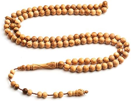 Handcrafted Tasbih Zikr Beads- Signature InfinityBeads by BasmalaBeads- Oranmental Engravings (Seeker (10mm), African Bocote Wood)