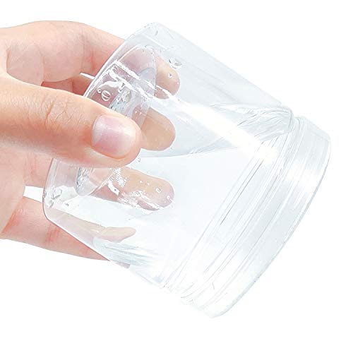 12oz Clear Plastic Storage Jars Containers,8 Pack Refillable Wide-Mouth Plastic Slime Storage Containers for Beauty Products,Kitchen & Household Storage - BPA Free - Thumbnail 6