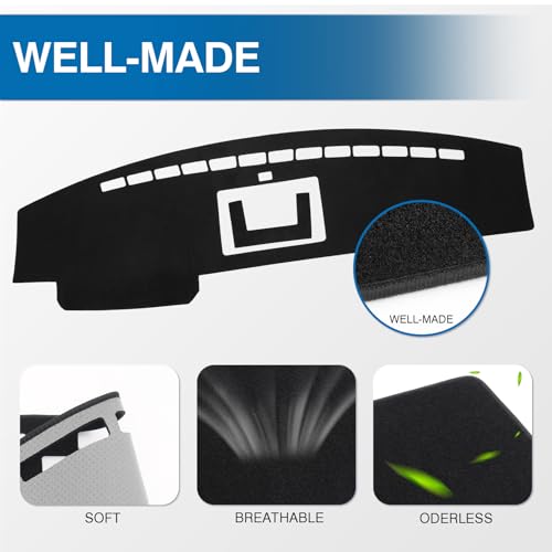 KUST Black Dash Cover Compatible with 2009-2014 Ford F150 F-150 Raptor (with Light Sensor) Polyester Dashboard Cover Non-Slip Dash Protector Accessories for F150 Custom Fit Dash Mat No Glare by KUST - Used condition - Image 4