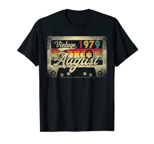 Vintage August 1979 43rd Birthday Gift Retro 43 Years Old T-Shirt