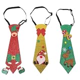 BESTYASH 3 Piezas De Corbatas Navideñas De Fieltro Para Decoración De Fiestas Adornos Navideños Para Hombre Corbatas Navideñas Para Fiestas Corbatas Divertidas Para Festivales Adornos