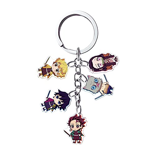 Demon Slayer Keychain,Kimetsu no Yaiba Keychains Anime Keychains Double-Sided Pattern Cute Phone Accessory