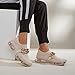 LUCKY STEP Women Air Cushion Fashion Sneakers Breathable Casual Comfortable Lightweight Walking Shoes (Beige Chain,8B(M) US)