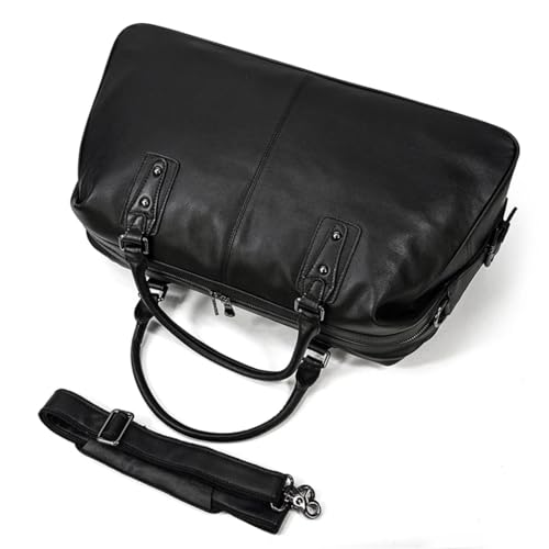 HBJWOV Travel Bag Men's Black Cowhide Women's Duffel Bag Large Travel Duffel Bag Handheld Duffel Bag2