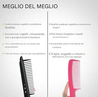 Forma V Dritto Pettine Raddrizzatore Per Capelli, Pettine Lisciante Per Capelli, Strumenti Per Lo Styling Da Salone, Spazzola Piastra Pieghevole Per Hair Aggrovigliati E Hair Spettinati