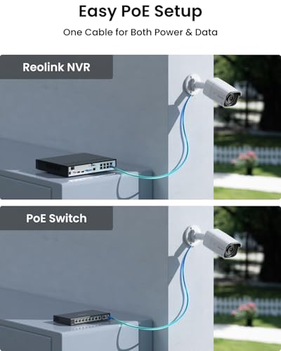 Reolink 4K PoE CCTV Security Camera with Smart Human/Vehicle Detection, IR Night Vision, IP66 Weatherproof Supports Audio Recording, microSD Card Slot, Time Lapse, RLC-810A