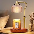 Kadrama Candle Warmer Lamp Electric Candle Warmer with Timer Dimmable Candle Lamp Warmer with 3 Bulbs Height Adjustable Wax Melt Warmer for Bedroom Home Decor, Amber Gold