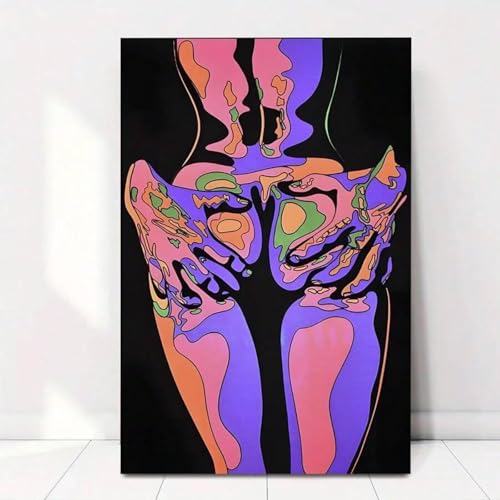 Affiche de femme impression sur toile 60x80cm pour décoration murale de salon