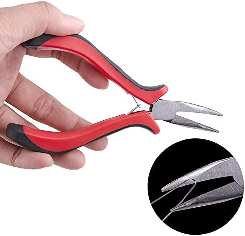Duufin Hair Extensions Tools Kit 500 Pcs Blonde Micro Ring Beads 1 Pc Micro Beads Plier 2 Pcs Loop Needle Threader Pulling Hook 4 Pcs Plastic Alligator Clips 1 Pc Comb and 2 Bags Mini Rubber Bands