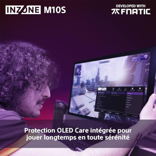 Sony INZONE M10S Moniteur de Jeu OLED QHD 27" : 1440p, 480Hz, 0.03ms GTG, DCI-P3 98,5%, G-Sync, Adaptive Sync, VRR, modèle co-développé avec Fnatic, 1300 nits, DisplayPort 2.1-2 x HDMI 2.1 - PC, PS5