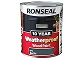 Ronseal wpgs750 750 ml 10 Ao Impermeable Exterior de acabado satinado ? Pintura de madera gris