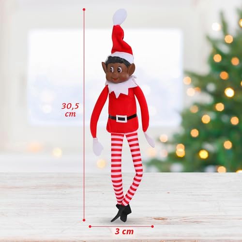 Elves Behavin Badly Elfe de couleur 30,5 cm avec visage en vinyle et corps souple – Elfe coquin de Noël (lutin noir) – vue 2