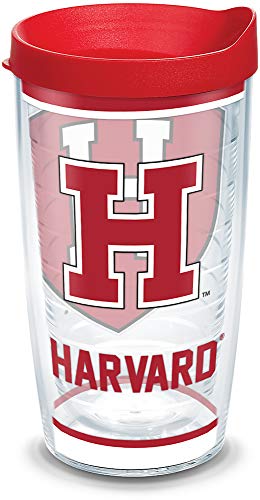 Tervis Made in USA Double Walled Harvard University Crimson Insulated Tumbler Cup Keeps Drinks Cold & Hot, 16oz, Tradition