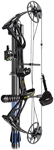 Sanlida Archery Dragon X8 RTH Compound Bow Package for Adults and Teens,18”-31” Draw Length,0-70 Lbs Draw Weight,up to IBO 310 fps,No Bow Press Needed,Limbs Made in USA,Limited Life-time Warranty