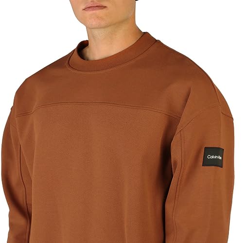Sweatshirt Crewneck CK homme col rond en piqué interlock de taille M