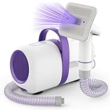 Aspirador para perros con cepillo – Dispositivo de aseo y eliminación de pelo 2 en 1, silencioso y potente – Aspirador de pelo de mascotas para casa, sofá y coche con accesorios incluidos